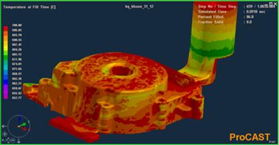 Simulation of high pressure casting of motorbike engine cast